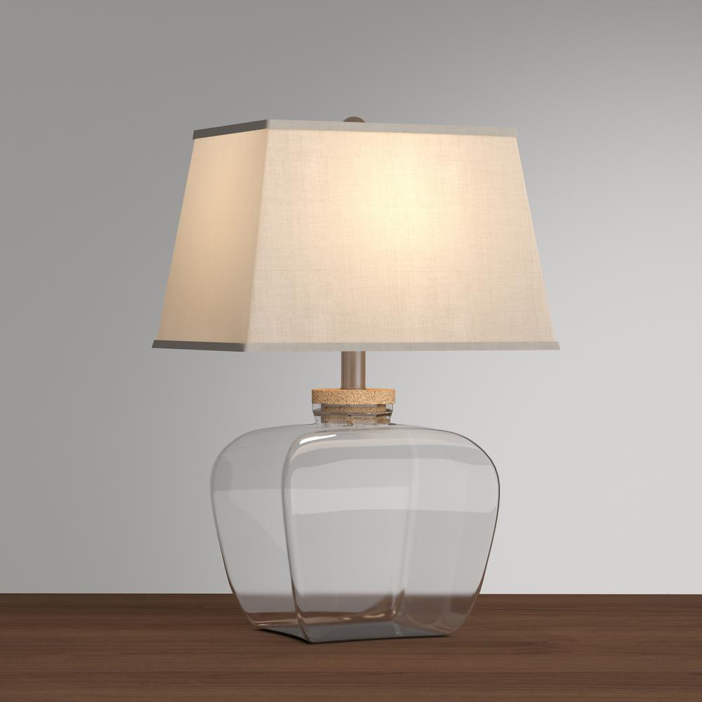 clear glass lamp base fillable