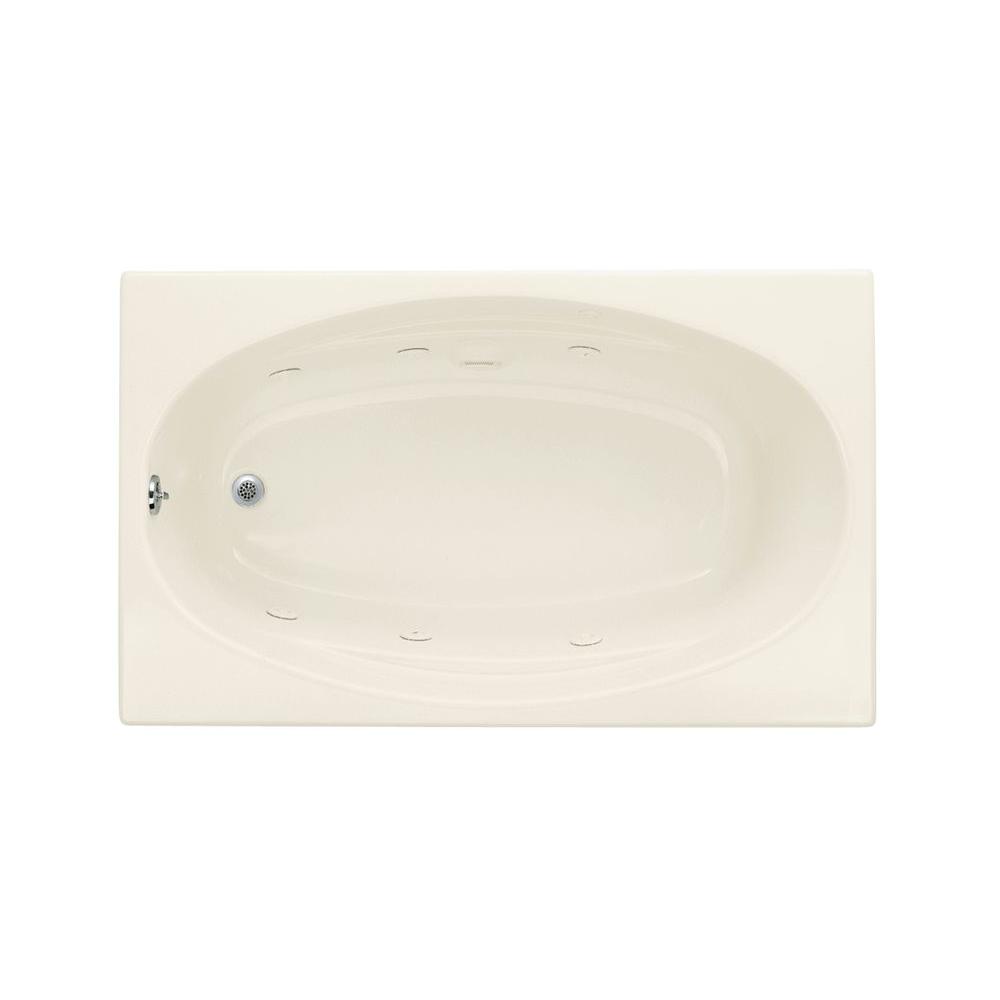 KOHLER ProFlex 5 ft. Acrylic Oval Dropin Whirlpool Bathtub in Biscuit