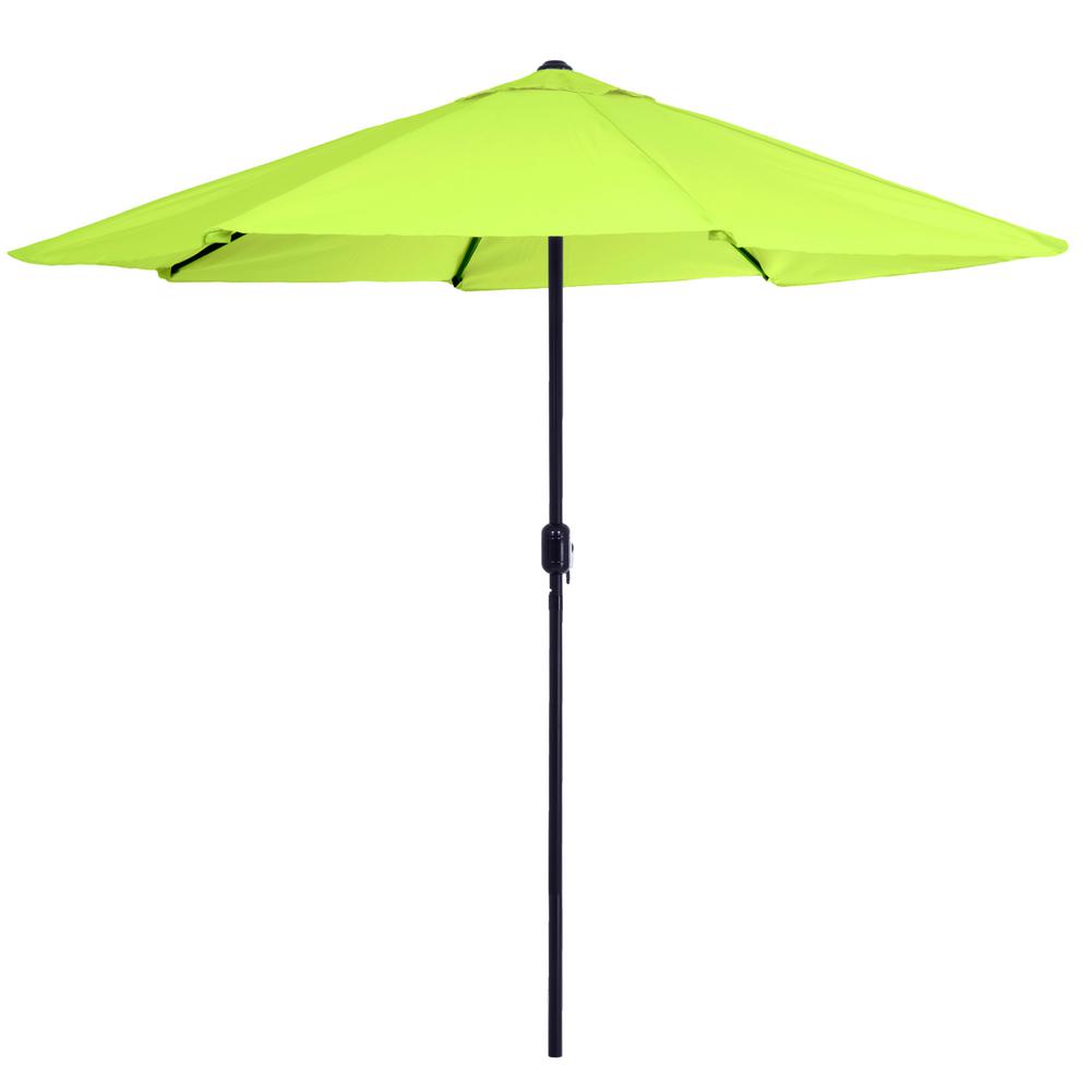 Pure Garden 9 Ft Aluminum Patio Umbrella With Hand Crank In Lime Green M150066 The Home Depot