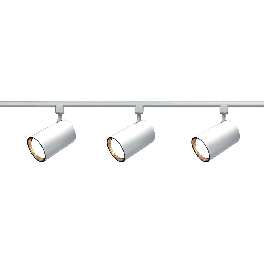 Glomar 3Light MR16 White Square Track Lighting Kit Line VoltageHDTK345 The Home Depot