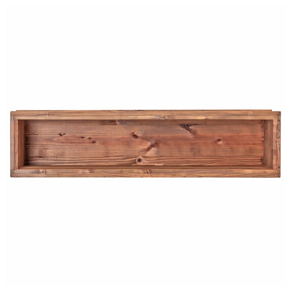 Leisure Season Hamilton 32 In W X 8 In D X 8 In H Rectangular Wooden Brown Planter Hmp9138 The Home Depot