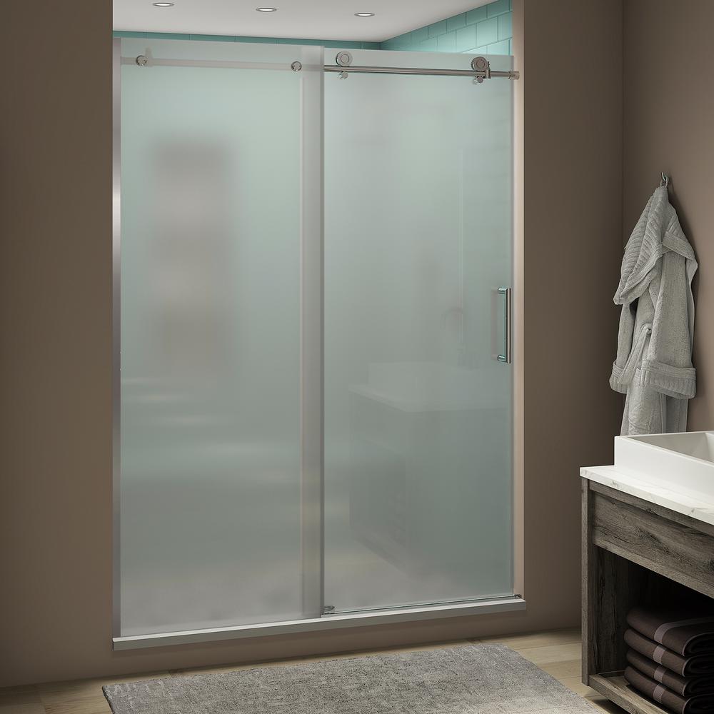 Aston Coraline XL 44 48 in. x 80 in. Frameless Sliding Shower Door with UltraBright Frosted