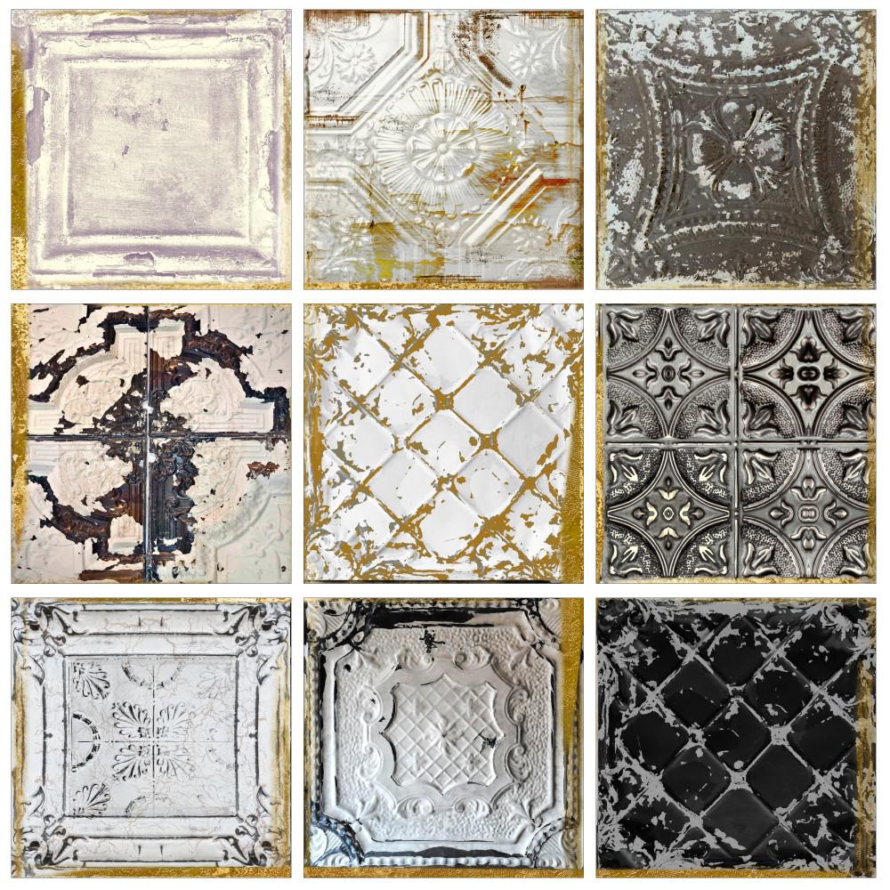 Stupell Industries 12 In X Vintage Tin Tiles By Color Vintage Tin Tiles By Color