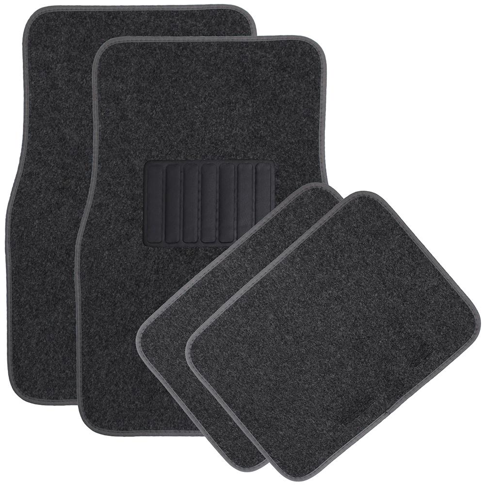 Little Tree New Car BDK Charcoal 4 Pc Universal Carpet Car Mats w// Heel Pad