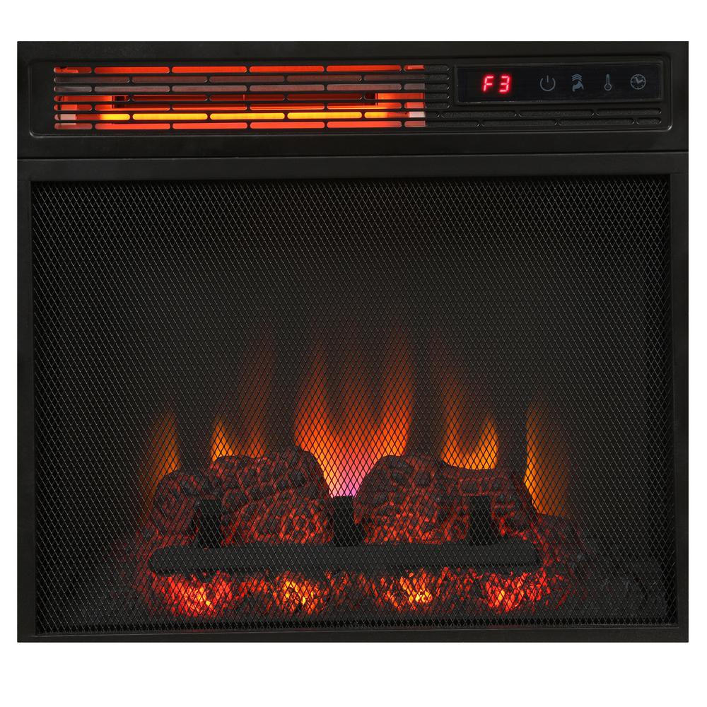 Electric Fireplace Freestanding Adjustable Thermostat Firebox Faux