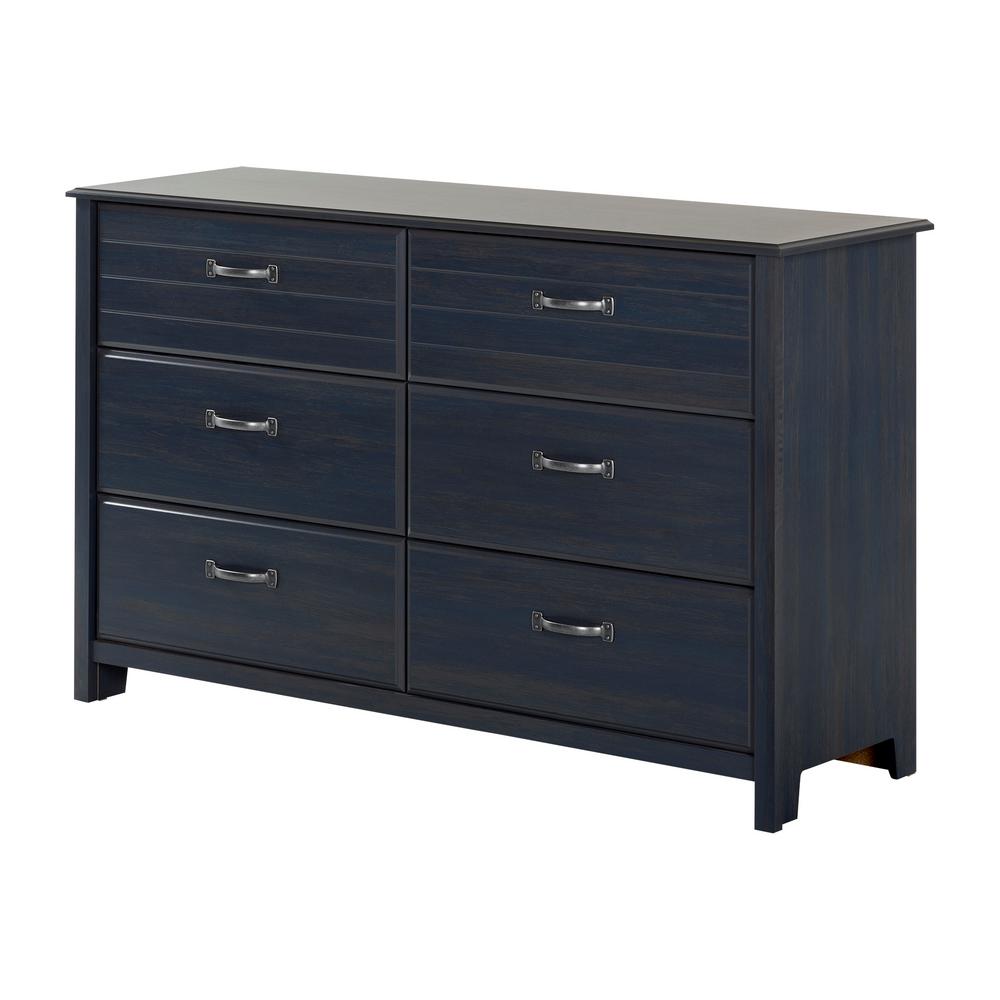 crescent 6 drawer double dresser