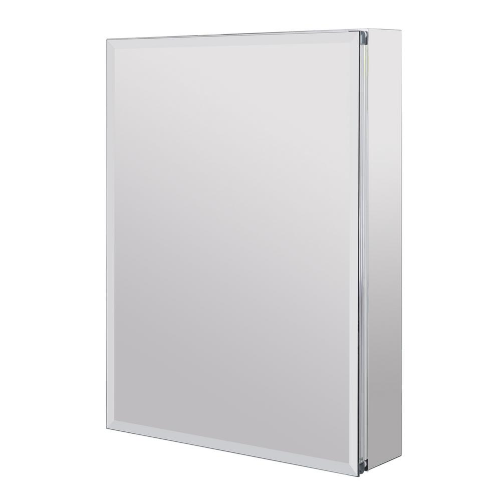 Utopia Alley Utopia Alley Rustproof Medicine Cabinet Glass Shelves Mirrored Sides Single Mc2al The Home Depot