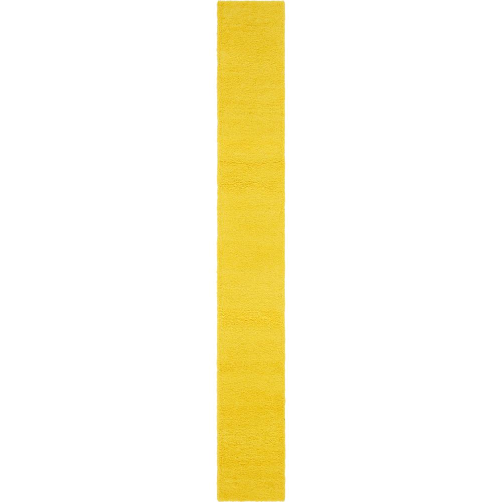 Unique Loom Solid Shag Tuscan Sun Yellow 20 ft. Runner Rug-3140800 ...