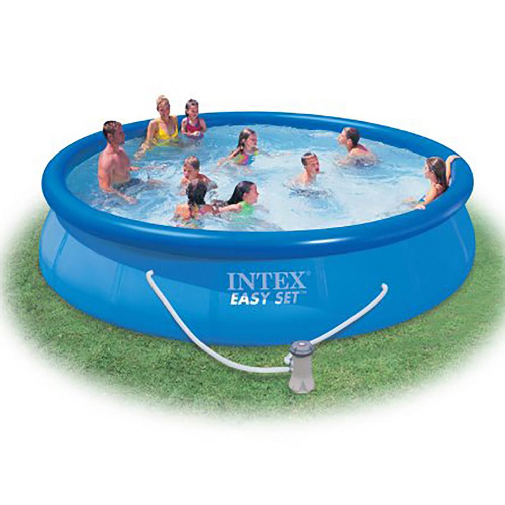 Intex 15 ft. x 33 in. Round 33 in. D Inflatable Above Ground