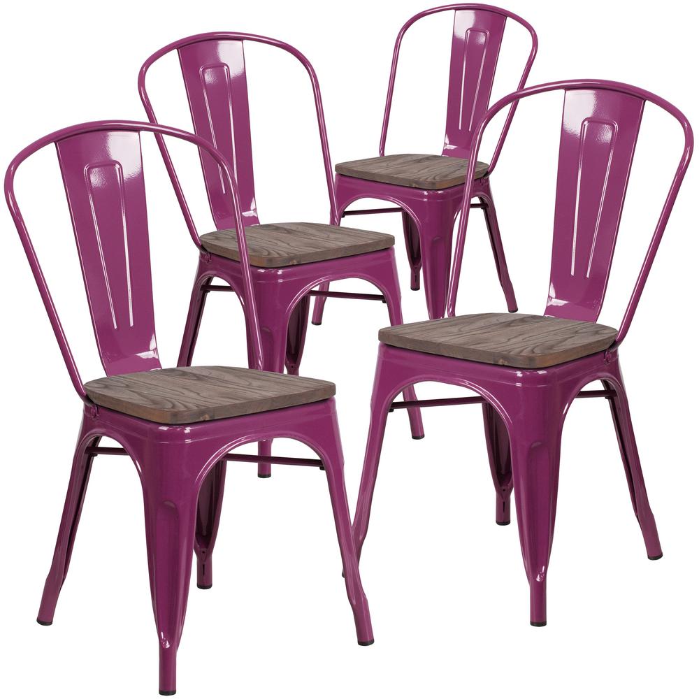 Carnegy Avenue Purple Restaurant Chairs Set Of 4 Cga Et 250705