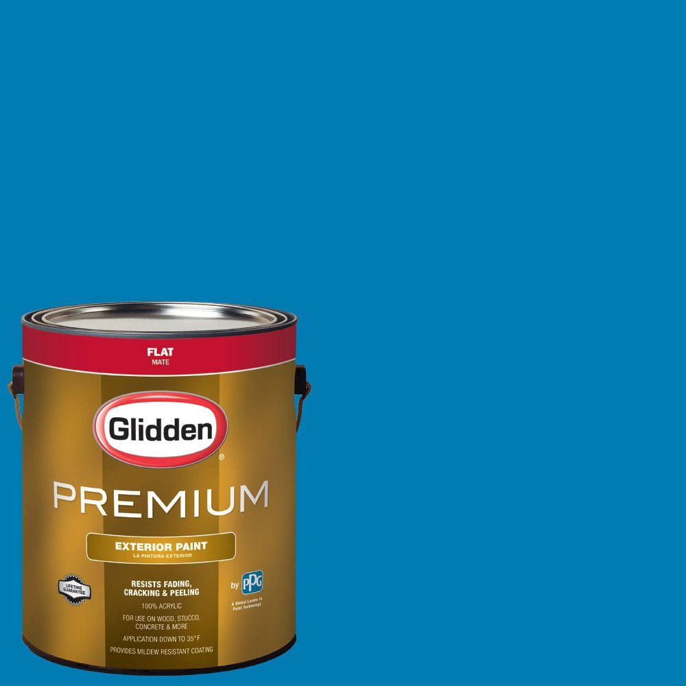 Glidden Premium 1 Gal Hdgb5 Bright Bay Blue Flat Latex Exterior Glidden Premium 1 Gal Hdgb5 Bright Bay Blue Flat Latex Exterior Paint