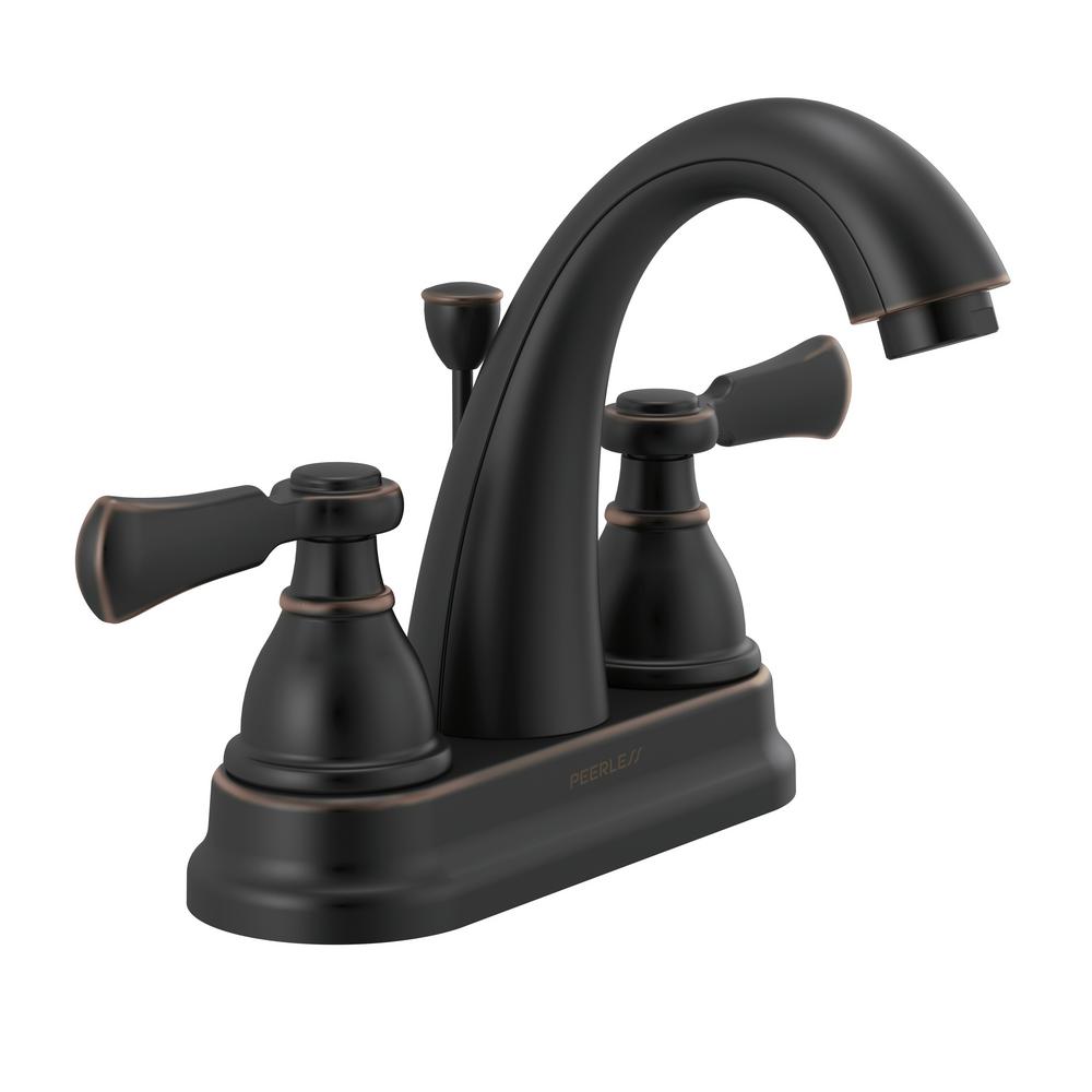 Peerless Elmhurst 4 in. Centerset 2Handle Bathroom Faucet in Oil