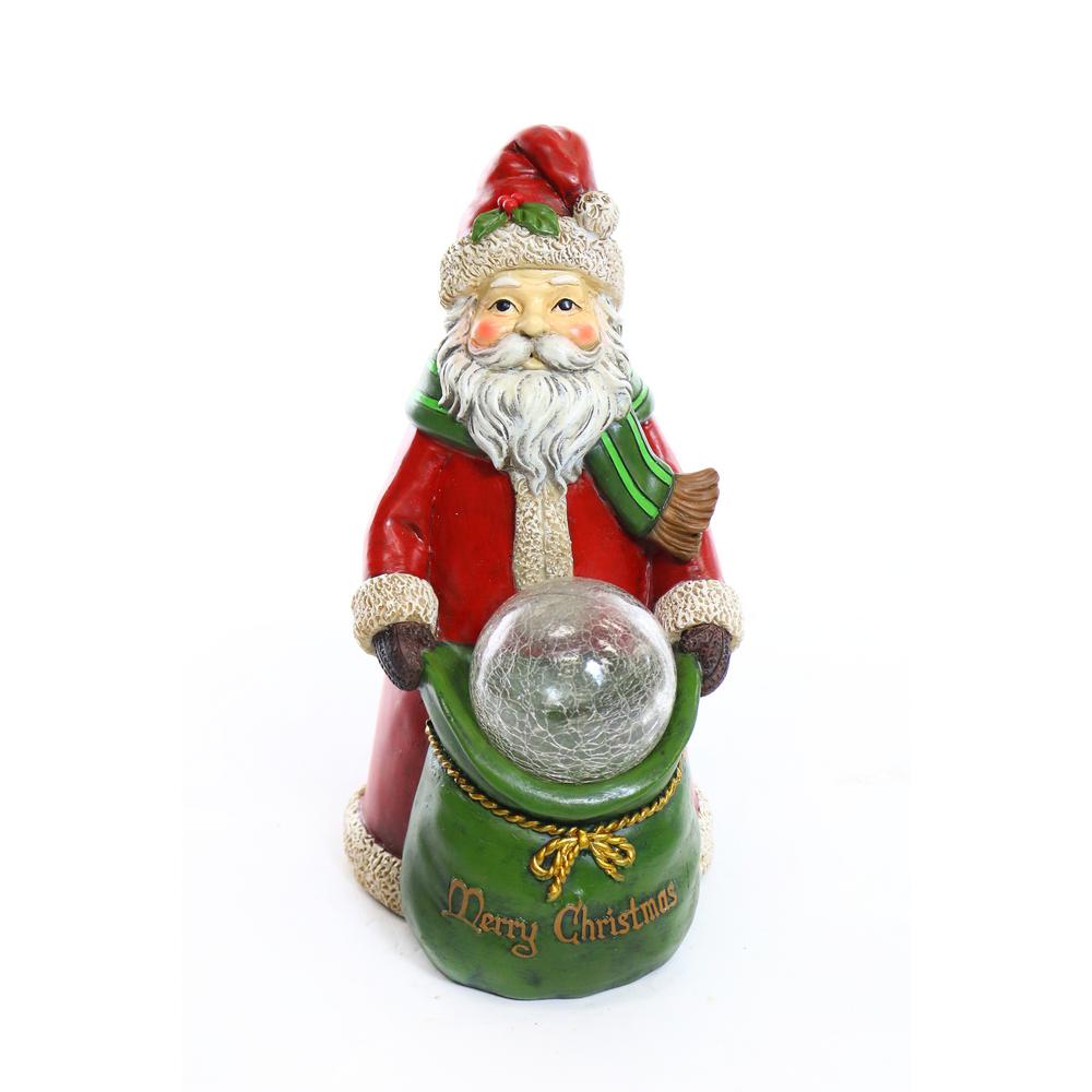 Alpine Christmas Santa Statue with LED Lights TMZEN444STM The