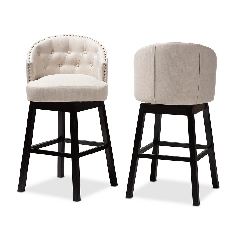 Baxton Studio Theron 42 In Light Beige And Espresso Bar Stool Set Of   Light Beige And Espresso Baxton Studio Bar Stools 152 2pc 9116 Hd 64 1000 