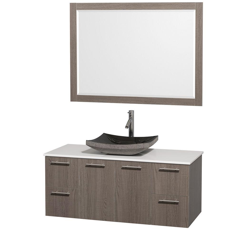 Wyndham Collection Amare 48 In Vanity In Grey Oak With Man Made