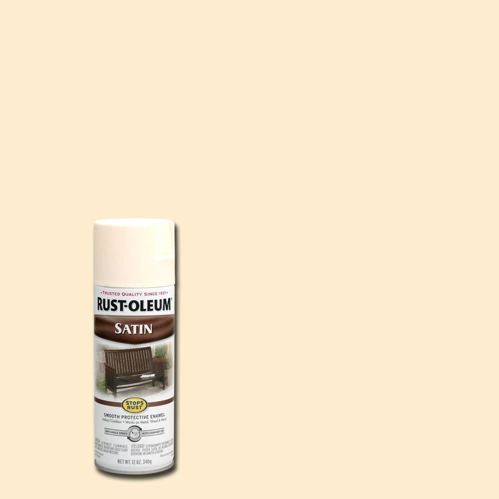 RustOleum Stops Rust 12 oz. Protective Enamel Satin Shell White Spray