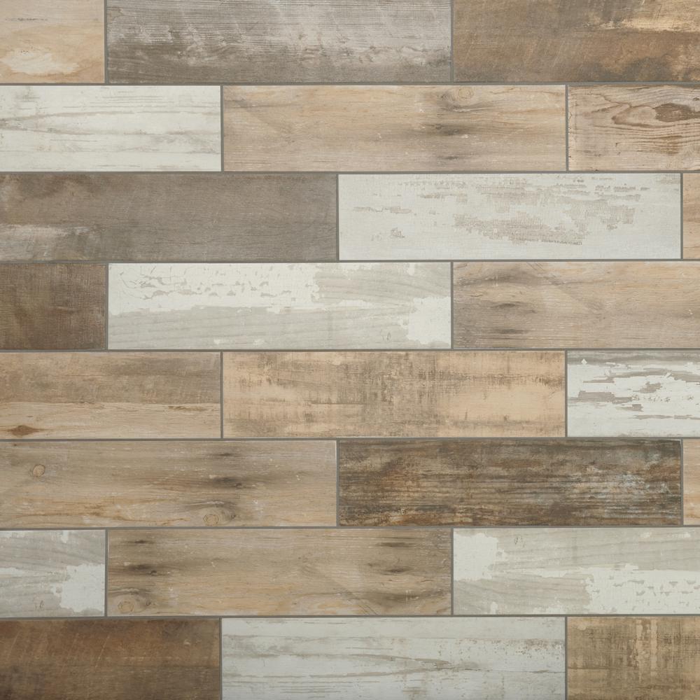 Marazzi Montagna Rustic Bay 6 In X 24 Glazed Porcelain Floor Montagna Wood Vintage Chic 6 In X 24 Porcelain Floor And Wall Tile
