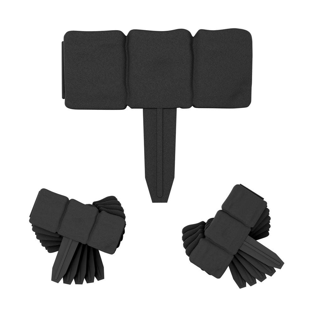 Pure Garden 0.75 in. x 10 in. x 9 in. Black Plastic Garden ...