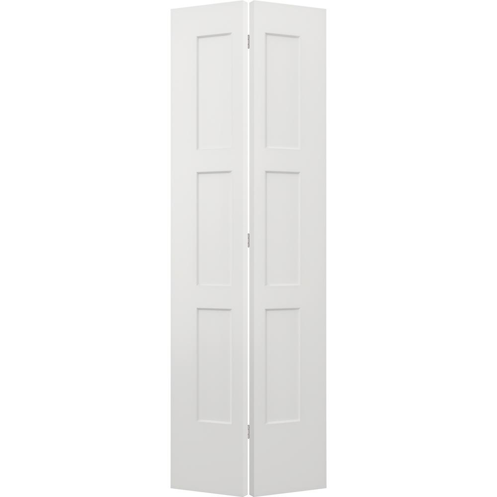 Jeld Wen 24 In X 80 In Craftsman White Painted Smooth Molded Composite Mdf Closet Bi Fold Door Thdjw160200106 The Home Depot