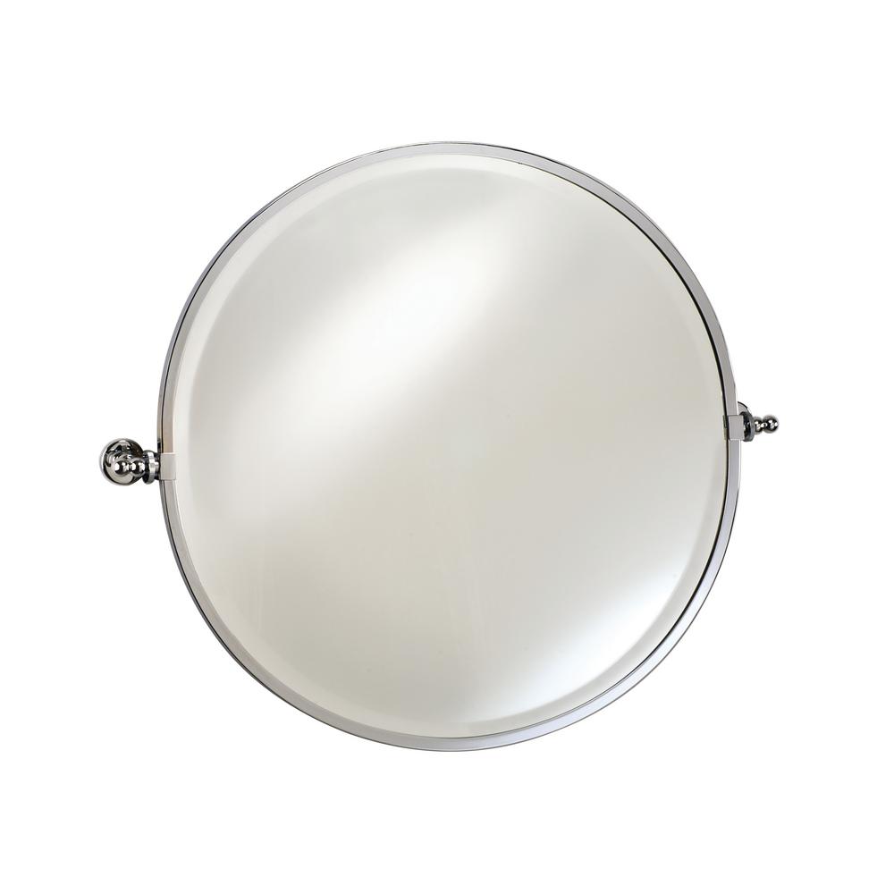 Afina Radiance Gear Tilt Mirror, 24 in. Round in Satin NickelRM820SN