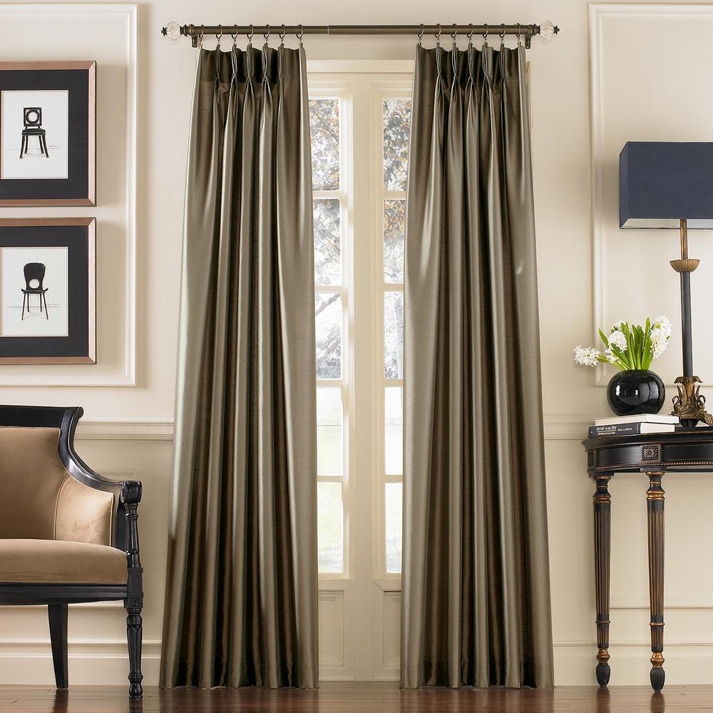 Curtainworks Marquee Bronze Light Filtering Pinch Pleat/Back Tab Lined ...