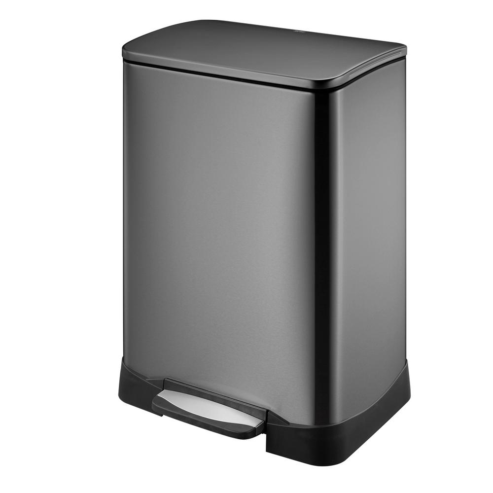 Hdx 13 2 Gal Rectangular Black Stainless Steel Pedal Bin Hd2290bs Gal Rectangular Black Stainless Steel