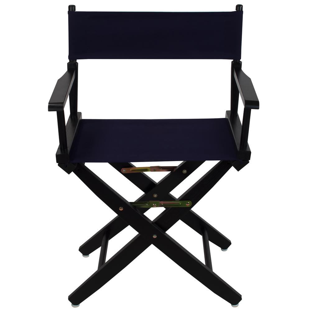 American Trails 18 In Extra Wide Black Wood Frame Navy Canvas Seat Folding Directors Chair 206 02 032 10 The Home Depot