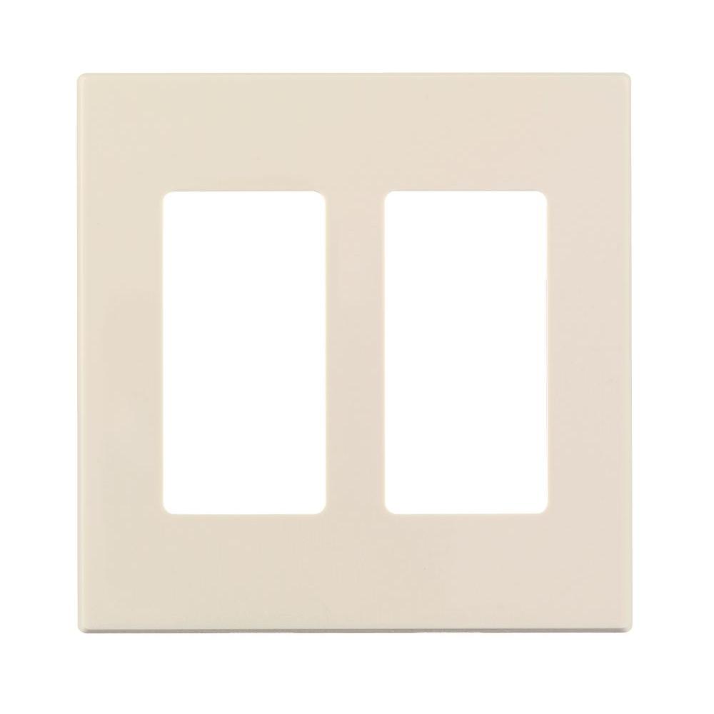 Leviton 2-Gang Screwless Decora Plus Snap-On Wall Plate, Light Almond-R78-80309-00T - The Home Depot