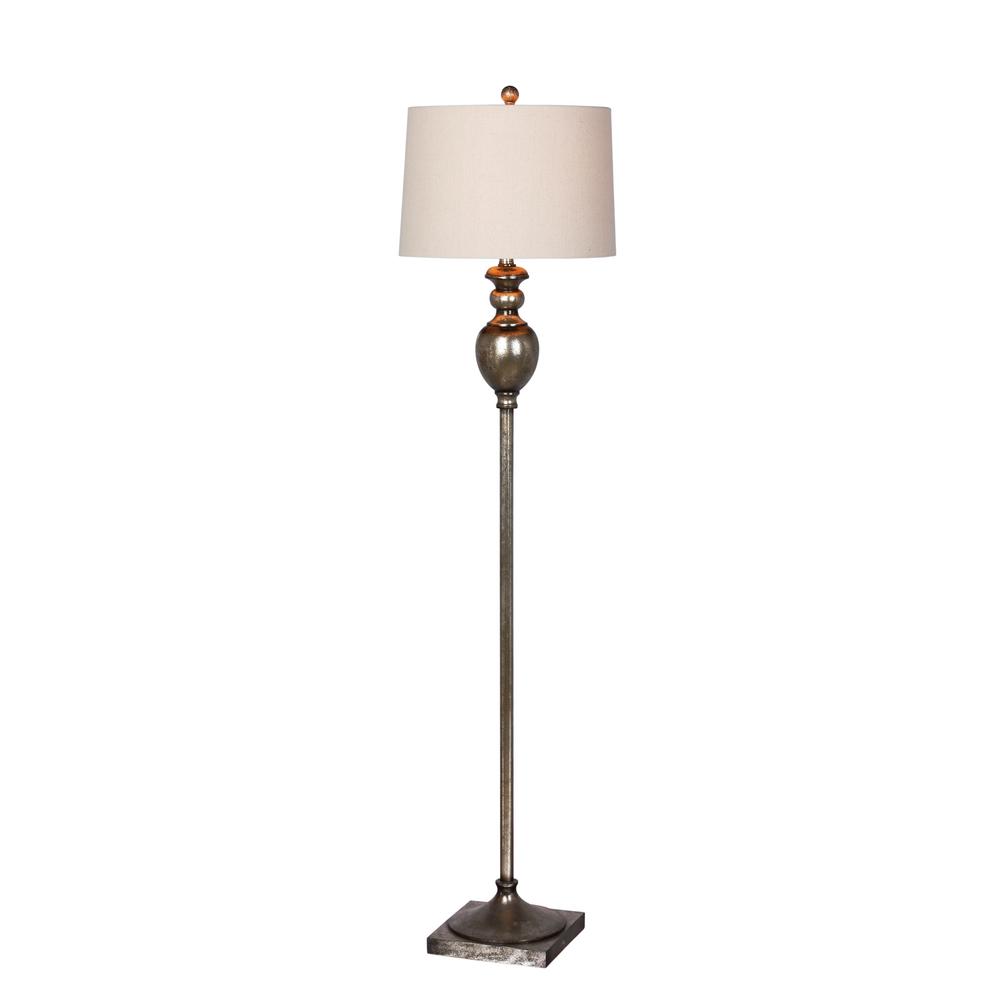 Fangio Lighting 61 In Antique Gold Leaf Textured Resin Urn Floor Lamp