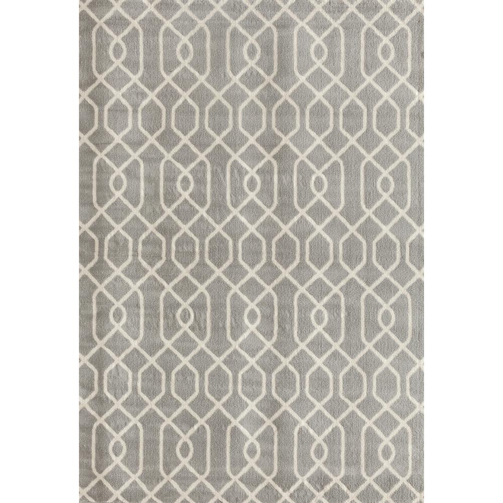 World Rug Gallery Modern Trellis Pattern Gray 8 ft. x 9 ft. Area Rug