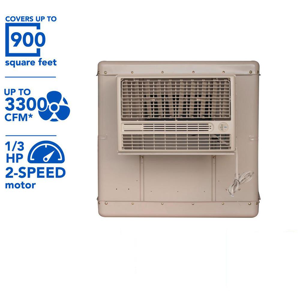Champion Cooler 2800 CFM 2-Speed Window Evaporative Cooler for 600 ...