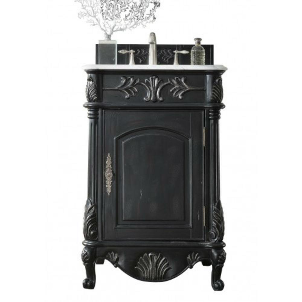 James Martin Signature Vanities St. James 24 in. W Single Vanity in Empire Black with Marble