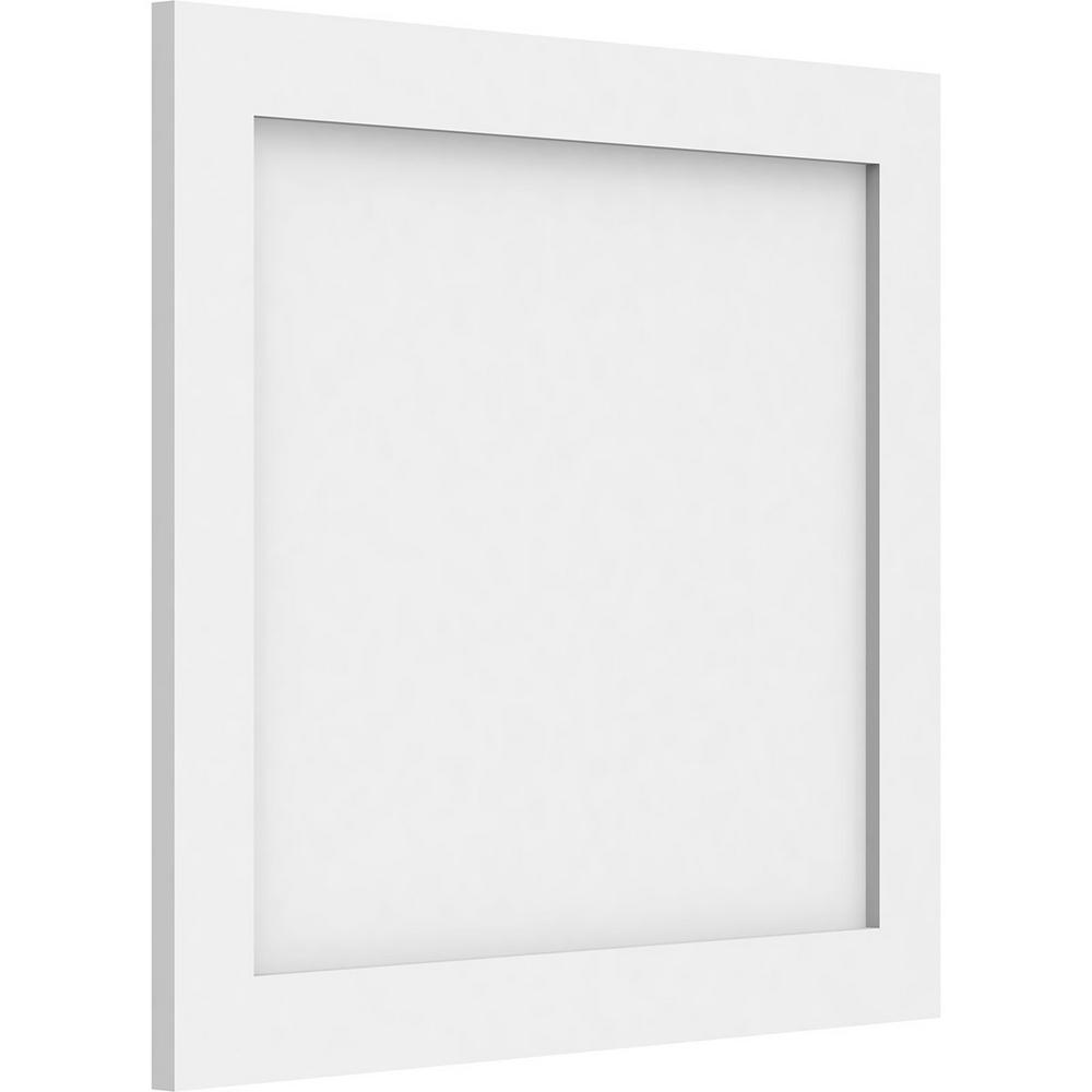 Ekena Millwork 5/8 in. x 24 in. x 18 in. Cornell Flat Panel White PVC ...