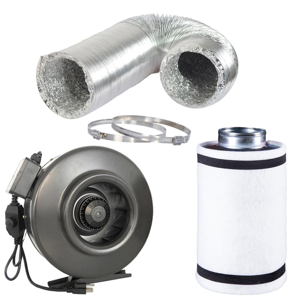 Hydro Crunch 677 Cfm 8 In Centrifugal Inline Duct Fan With Carbon Hydro Crunch 677 Cfm 8 In Centrifugal Inline Duct Fan With Carbon Filter And Aluminum