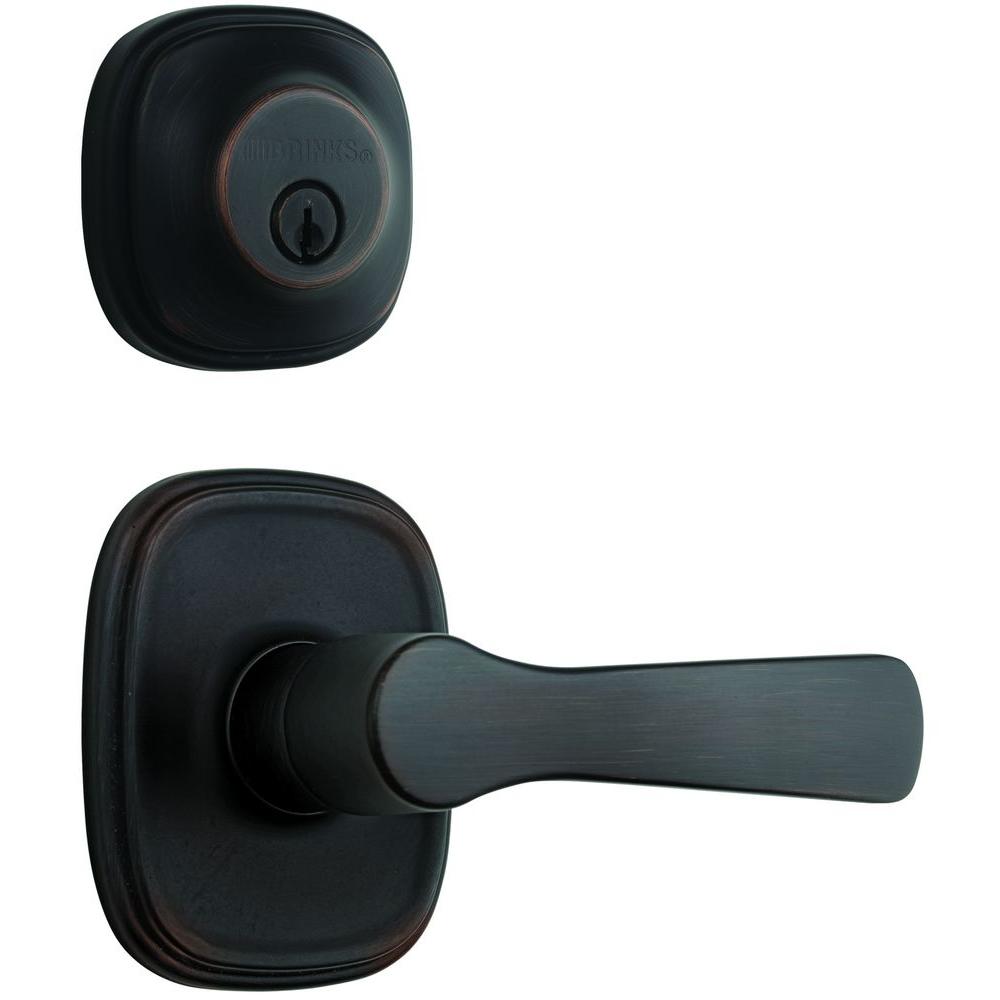 Brinks Home Security Alwood Tuscan Bronze Push Pull Rotate Passage Door