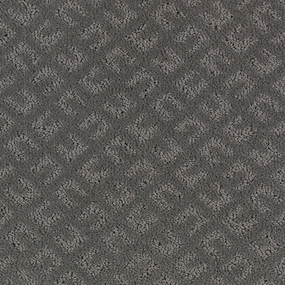 Platinum Plus Carpet Sample Exquisite Color Greystone Pattern 8 in