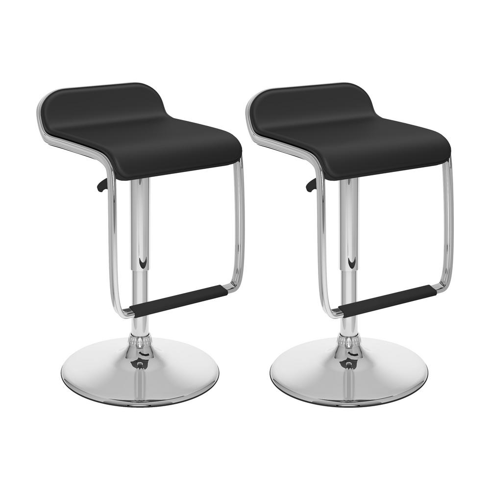 Corliving Adjule Height Black Leatherette Swivel Bar Stool Corliving Adjule Height Black