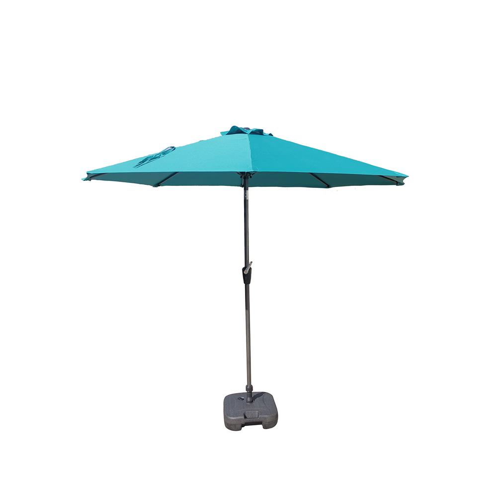 Boyel Living 9 Ft Outdoor Market Patio Umbrella With Crank Tilt In Teal Ed Um9820002006 The Home Depot