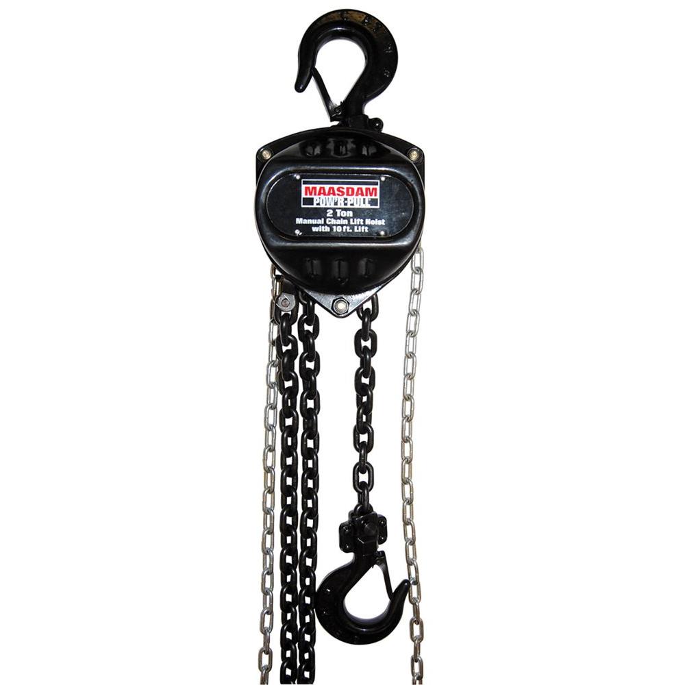 Maasdam Pow'R Pull 2 Ton Manual Chain Lift Hoist with 10 Ft. Lift48520