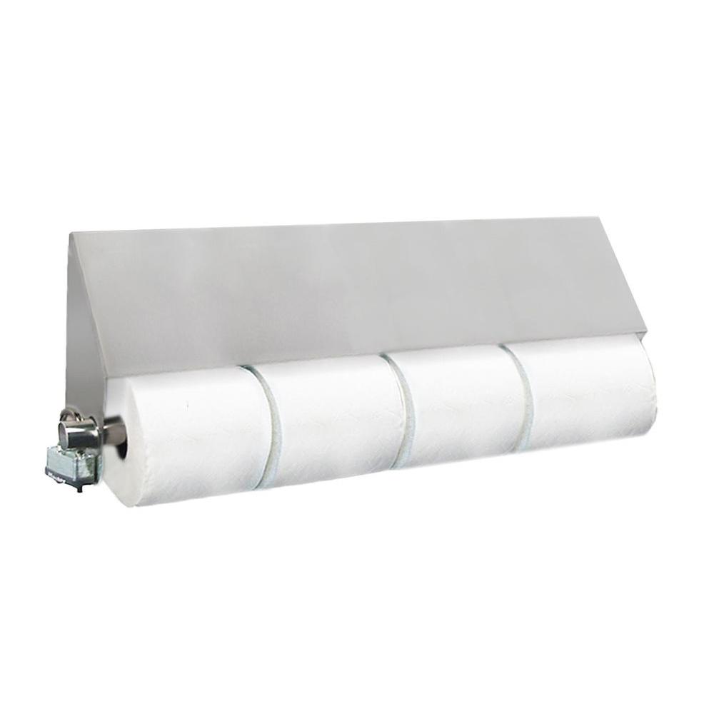 Stainless Solutions Double Post Slant Top Toilet Paper Holder in Steel with...