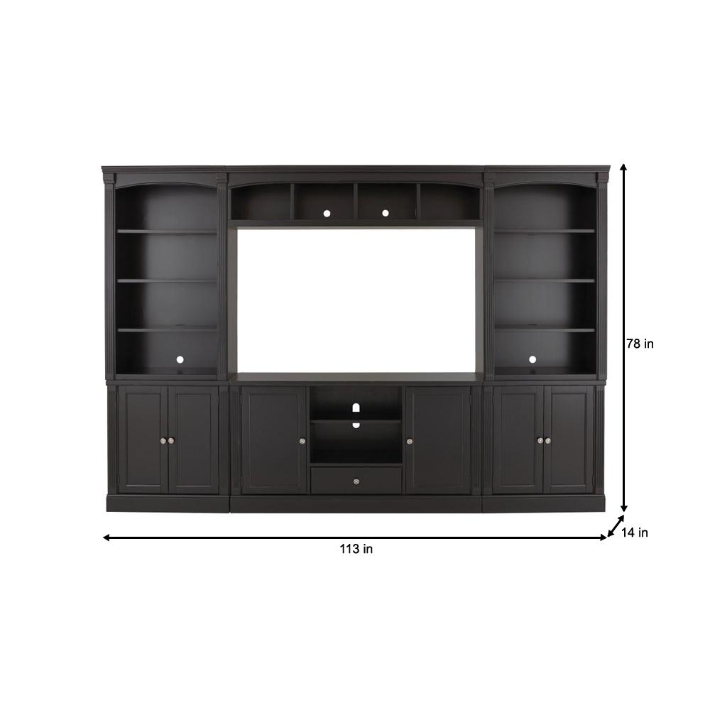 Edinburgh 6 Piece Black Modular Entertainment Center