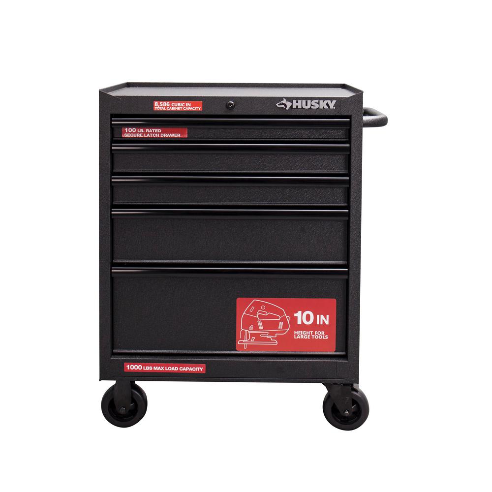 Husky 27 in. 5-Drawer Rolling Cabinet Tool Chest in Textured Black-UAT