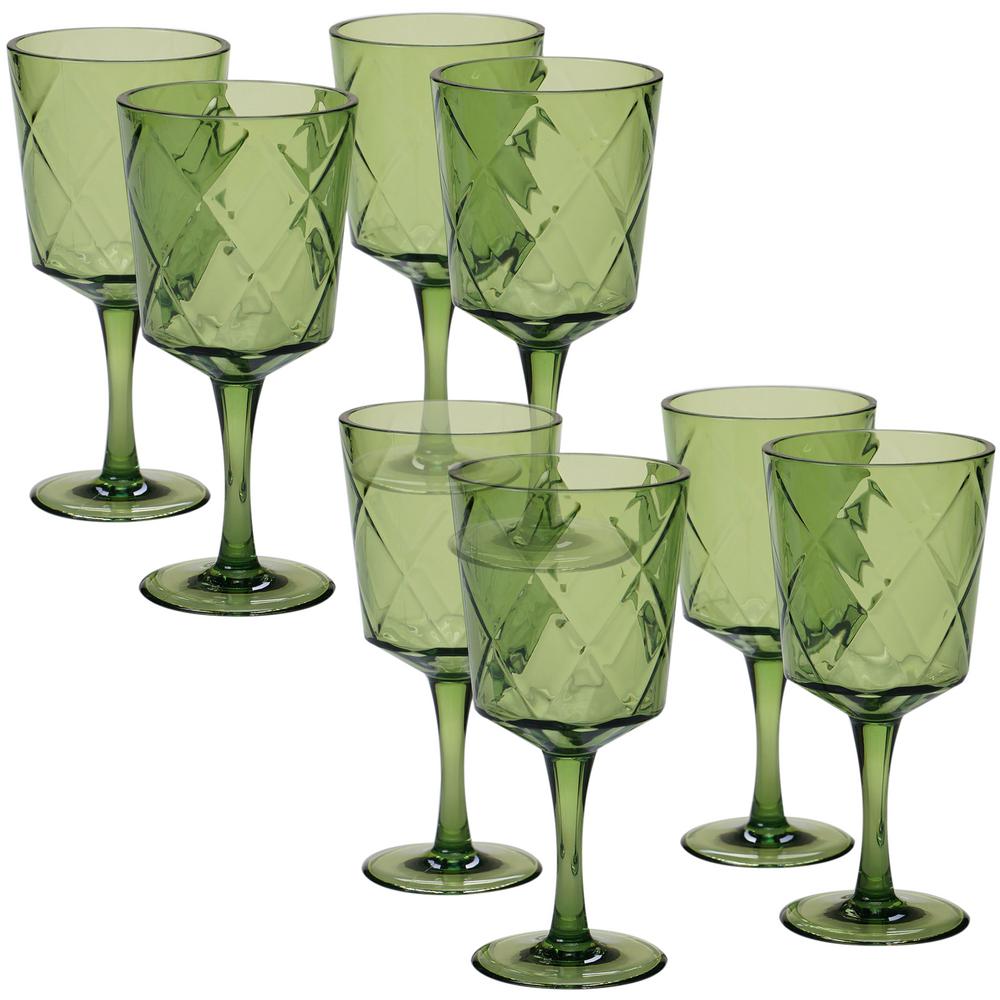 green goblet plastic cups