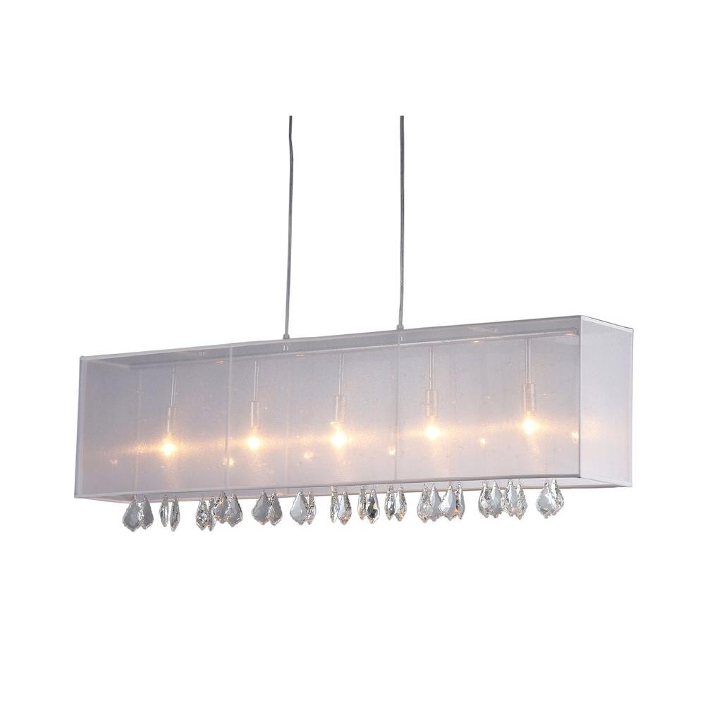 Jess 5 Light Chrome Crystal And Mesh Indoor Bar Chandelier With Jess 5 Light Chrome Crystal And Mesh Indoor Bar Chandelier With Shade