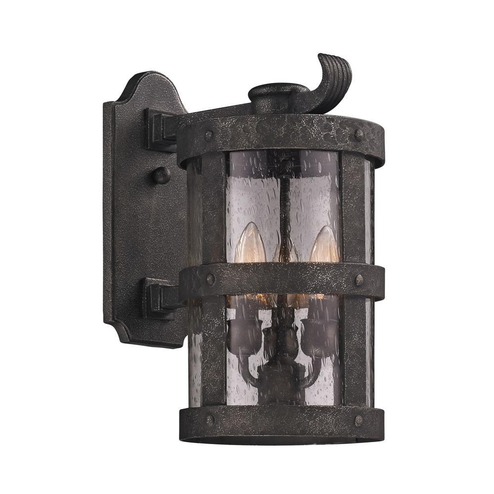 Water Resistant Hardware Included Incandescent Outdoor Barbosa 3 Light Bronze Outdoor Wall Mount Sconce