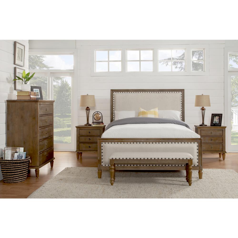 Luxeo Cambridge 5 Piece King Bedroom Set With Solid Wood And