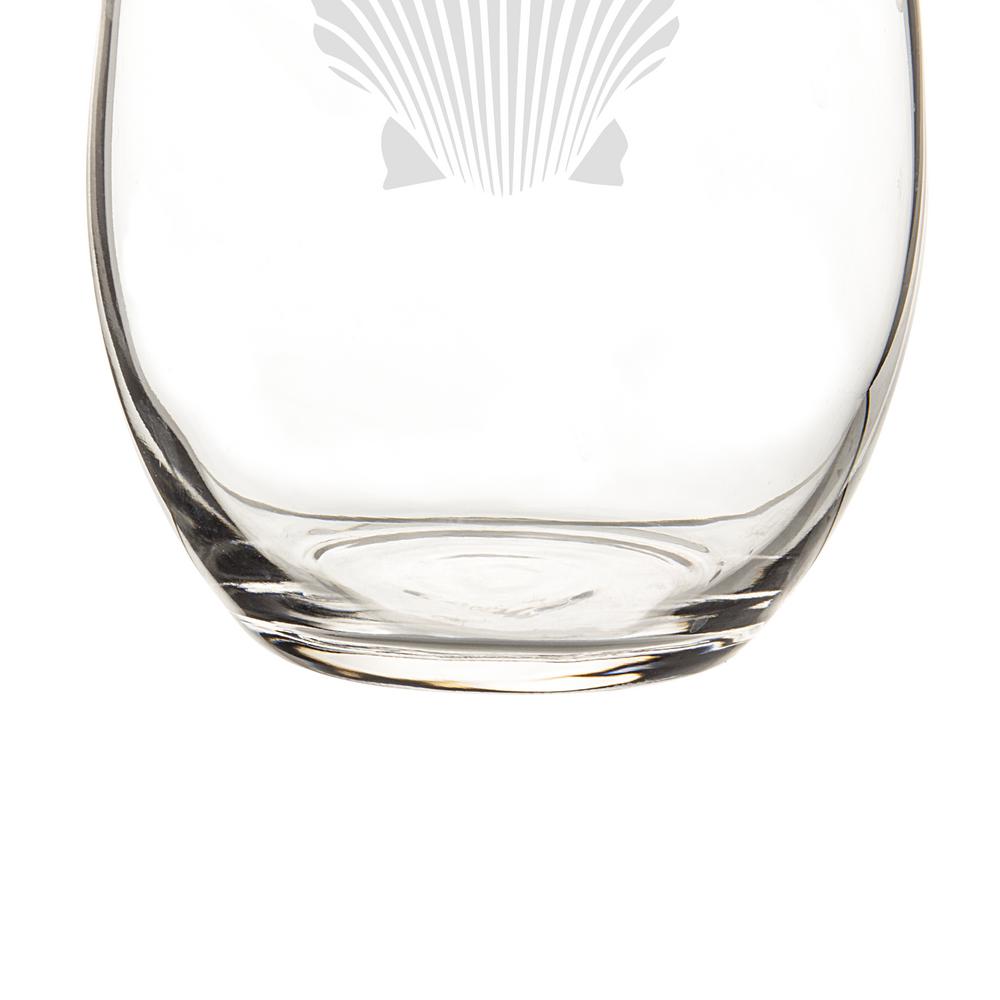 Cathys Concepts SEA-1110 Seashell Stemless Wine Glasses Clear Cathy/'s Concepts Set of 4
