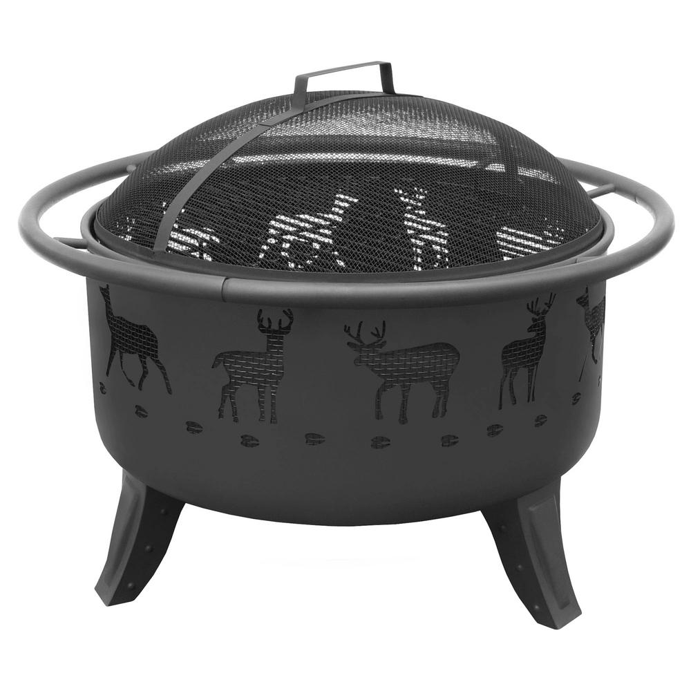 Fire Sense Alpina 30 In Round Steel Fire Pit With Slate Top 62240 The Home Depot