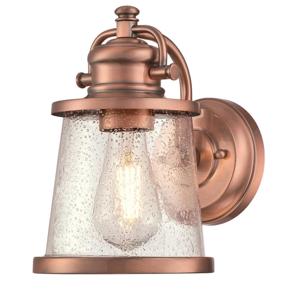 Copper Outdoor Wall Mounted Lighting The Home Emma Jane 1 Light Washed Copper Outdoor Wall Mount Lantern
