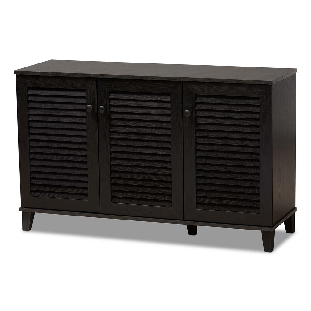 Baxton Studio Warren Wood Shoe Storage in Dark Brown288625307HD The Home Depot